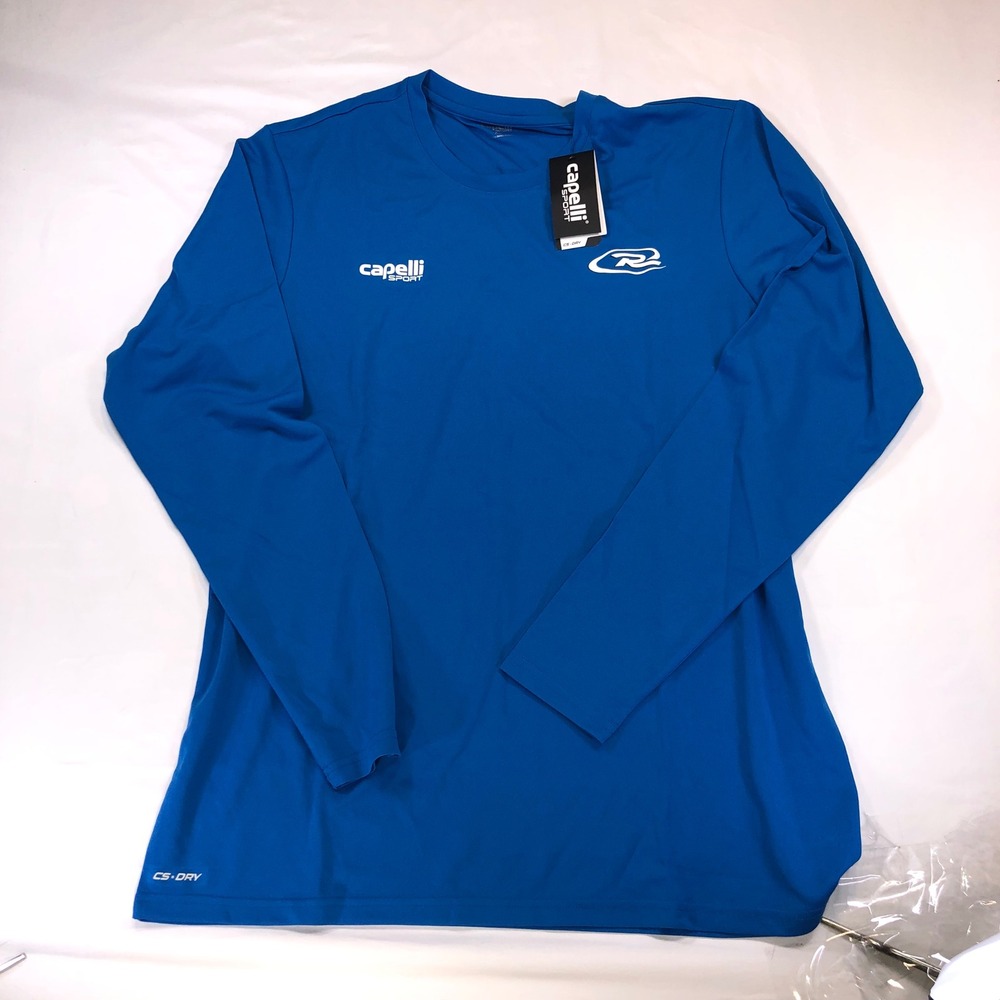 Capelli Sport Rush Core Long Sleeve Training Top Mens XL Blue CS-Dry Soccer Tee